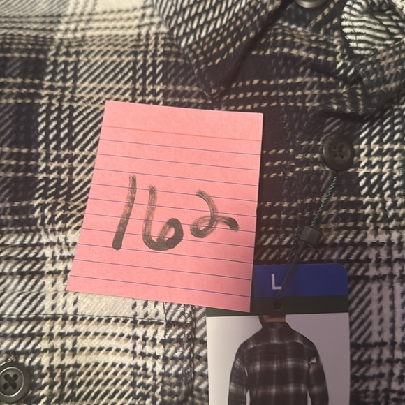 Orvis Flannel Shirt Gray Navy Tan Black Plaid Button Down Large  With Pockets - Picture 13 of 13